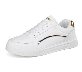 Sneakers - Pour Femme - Blanche / Dorée