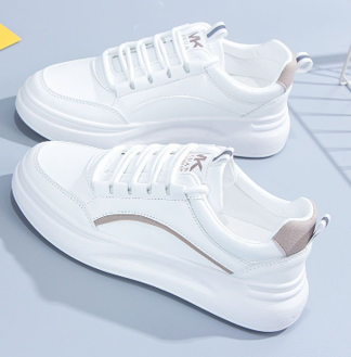 Sneakers - Pour Femme - Marron et Blanche