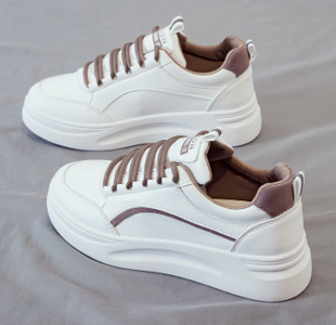 Sneakers - Pour Femme - Couleur Blanche et Marron